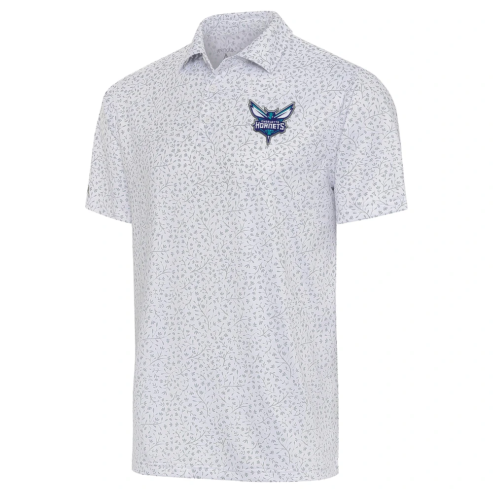 Men's Antigua White Charlotte Hornets Motion Polo