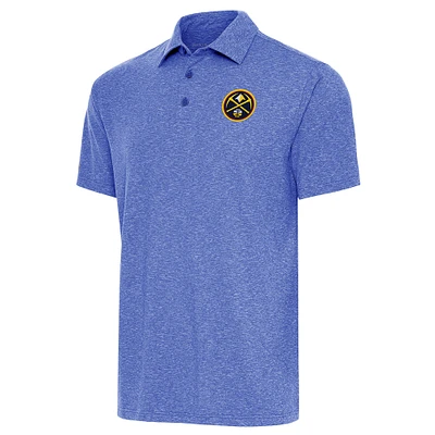 Men's Antigua Heather Royal Denver Nuggets Par Polo