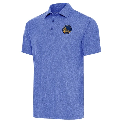 Men's Antigua Heather Royal Golden State Warriors Par Polo