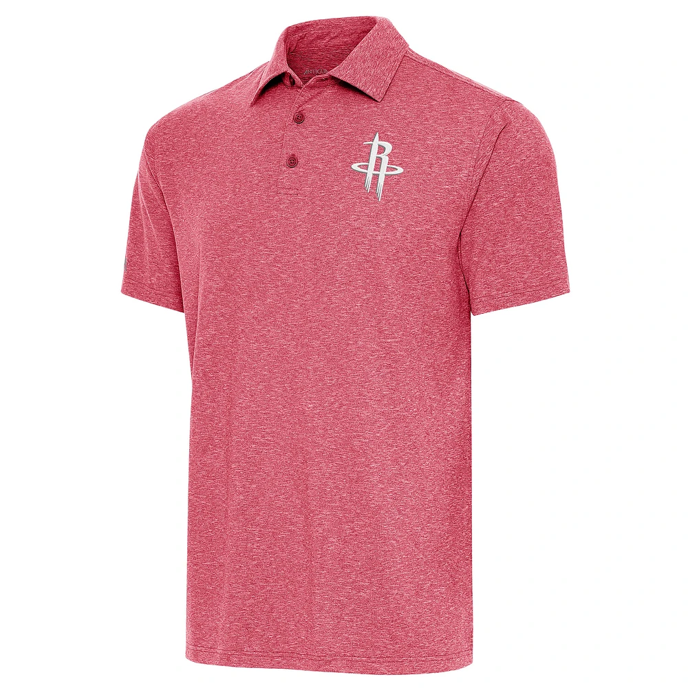 Men's Antigua Heather Red Houston Rockets Par Polo