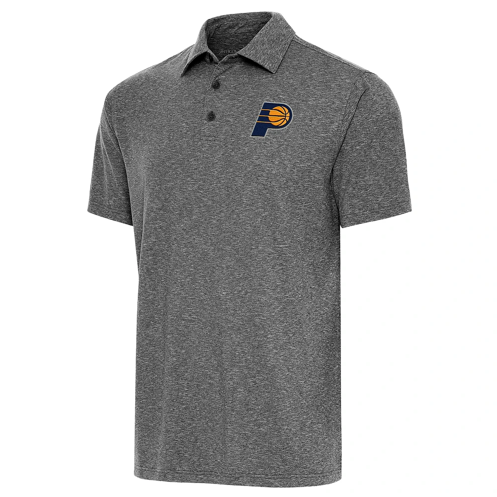 Men's Antigua Heather Black Indiana Pacers Par Polo