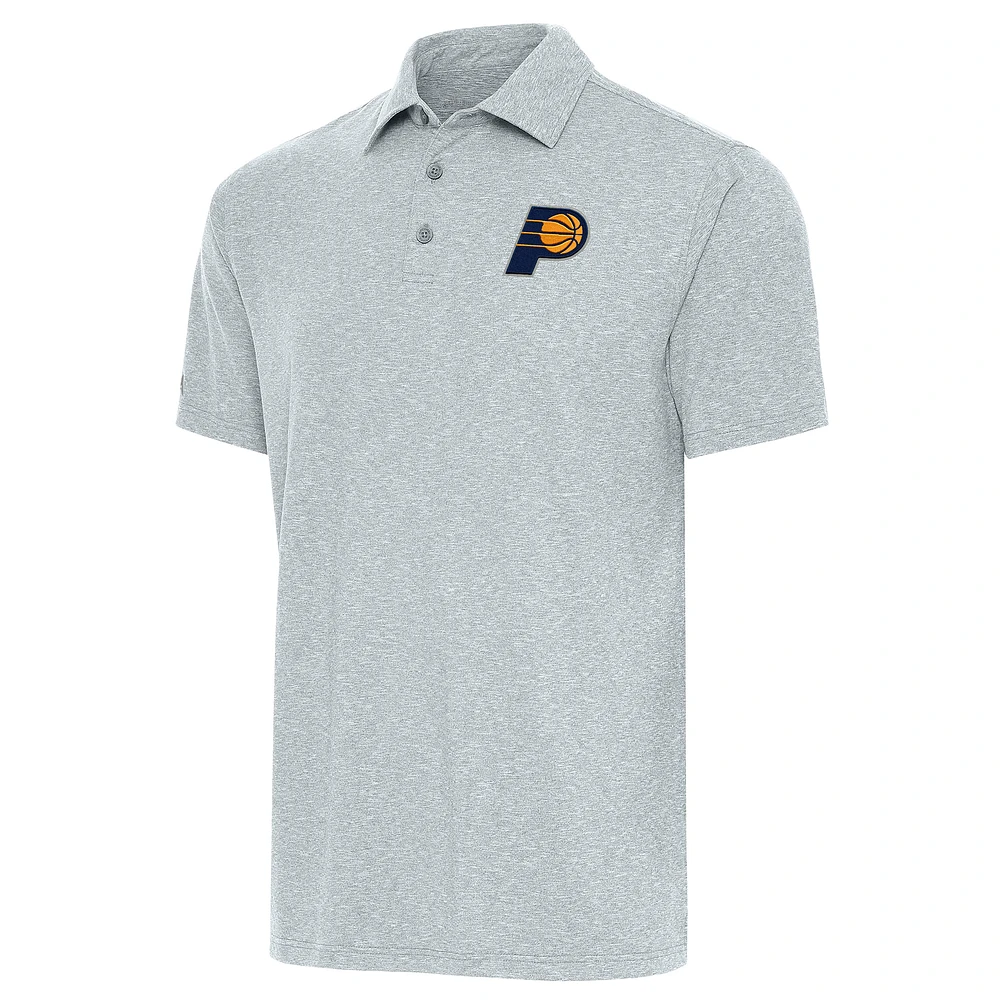 Men's Antigua Heather Gray Indiana Pacers Par Polo