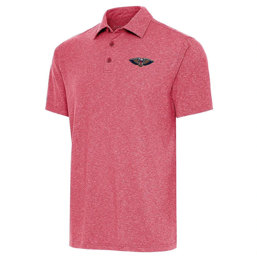 Men's Antigua Heather Red New Orleans Pelicans Par Polo
