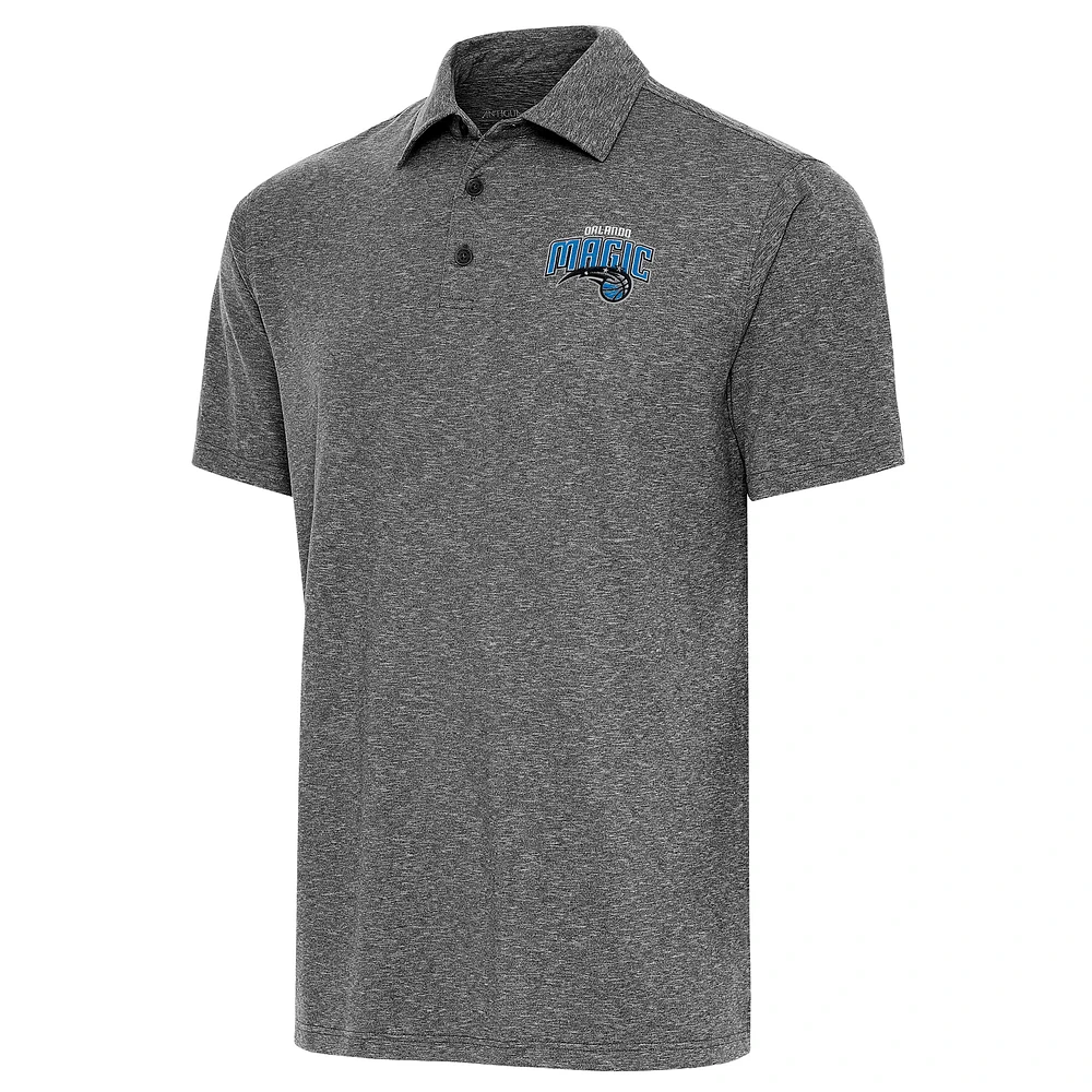 Men's Antigua Heather Black Orlando Magic Par Polo