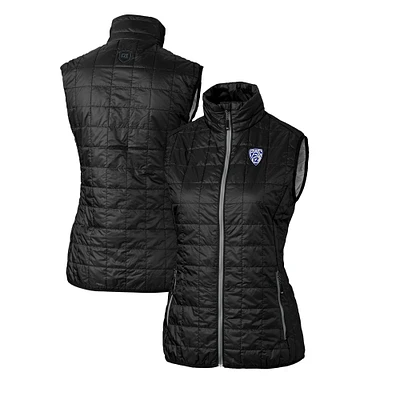 Women's Cutter & Buck Black Pac-12 Gear Rainier PrimaLoft Eco Insulated Full-Zip Puffer Vest