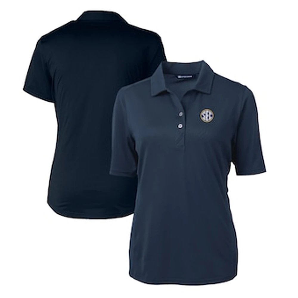 Women's Cutter & Buck Navy SEC Gear DryTec Virtue Eco Pique Recycled Polo