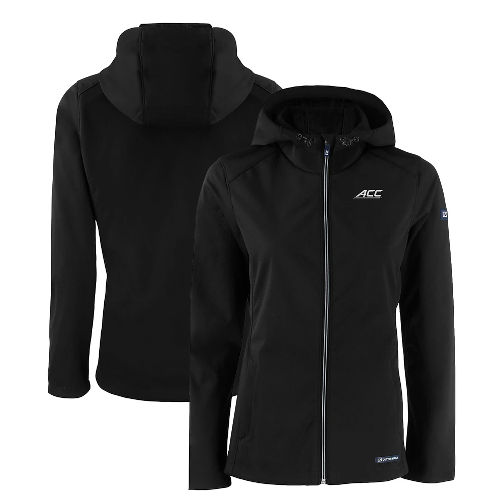 Women's Cutter & Buck Black ACC Gear Rainier PrimaLoft Eco Insulated Printed Full-Zip Puffer Vest