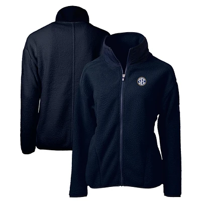 Women's Cutter & Buck Navy SEC Gear Cascade Eco Sherpa Fleece Full-Zip Jacket