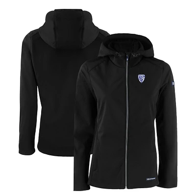 Women's Cutter & Buck Black Pac-12 Gear Rainier PrimaLoft Eco Insulated Printed Full-Zip Puffer Vest