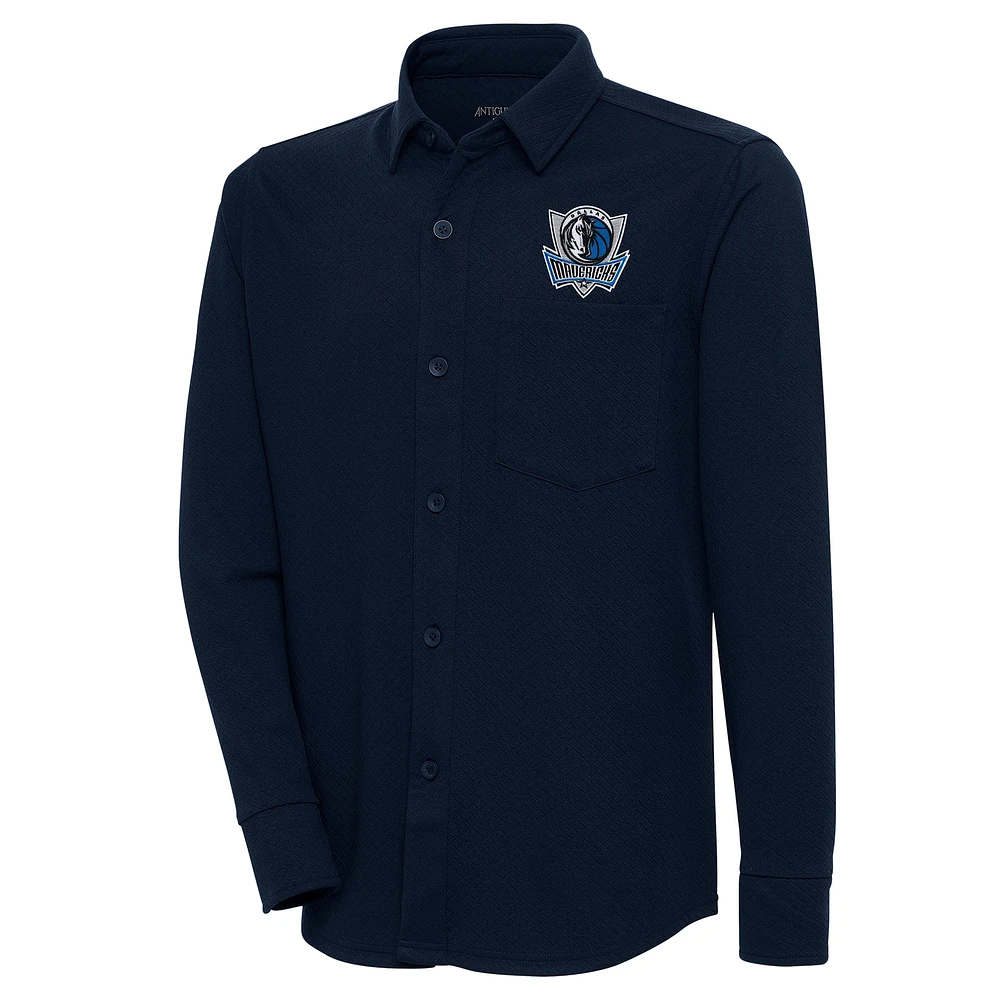 Men's Antigua Navy Dallas Mavericks Steamer Button-Up Shacket