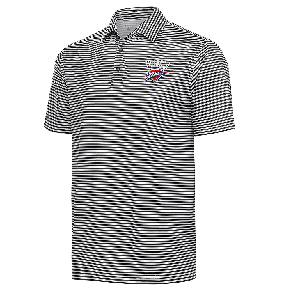 Men's Antigua Black Oklahoma City Thunder Skills Polo