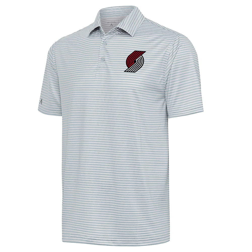 Men's Antigua Gray Portland Trail Blazers Skills Polo