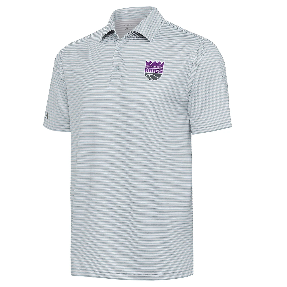 Men's Antigua Gray Sacramento Kings Skills Polo