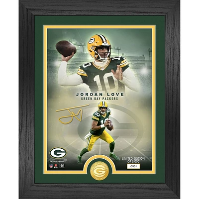 Highland Mint Jordan Love Green Bay Packers 13" x 16" Bronze Coin Photo Mint