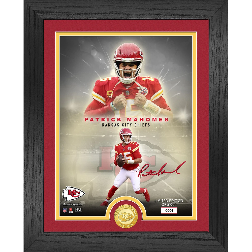 Highland Mint Patrick Mahomes Kansas City Chiefs 13" x 16" Bronze Coin Photo Mint