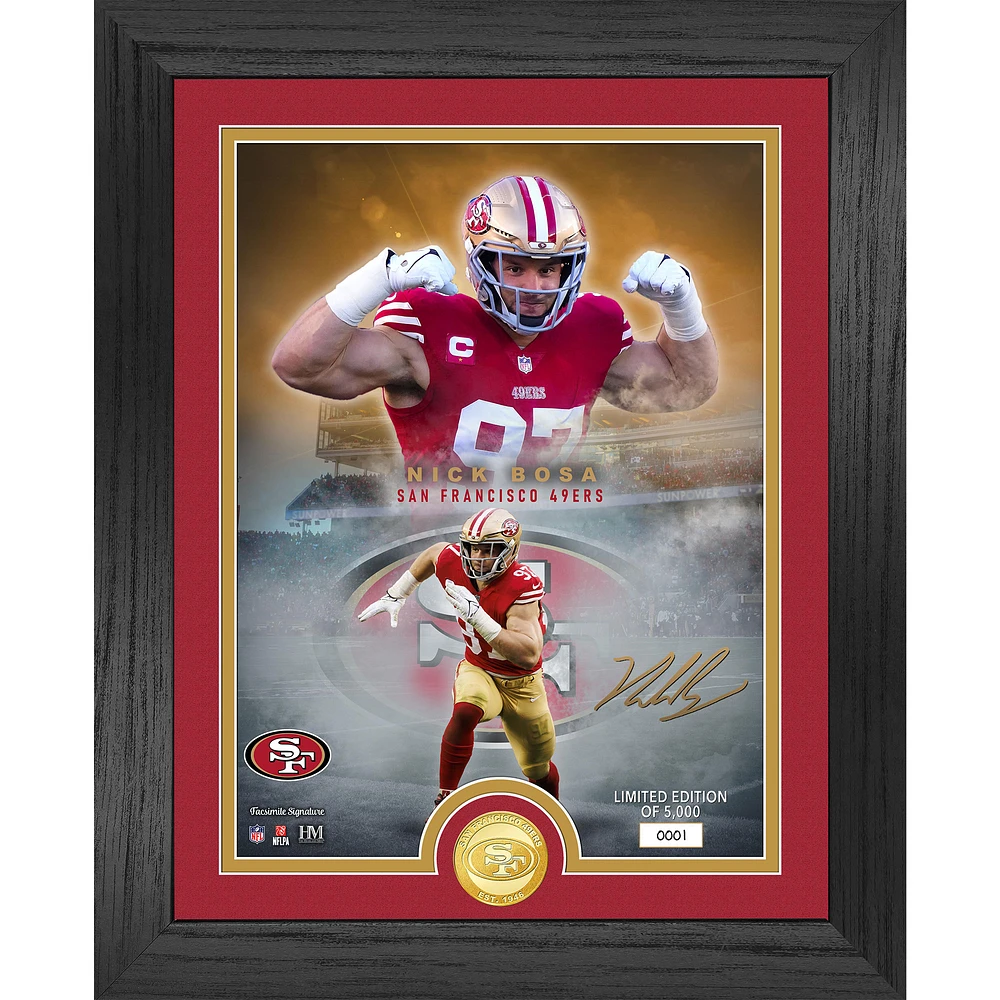 Highland Mint Nick Bosa San Francisco 49ers 13" x 16" Bronze Coin Photo Mint