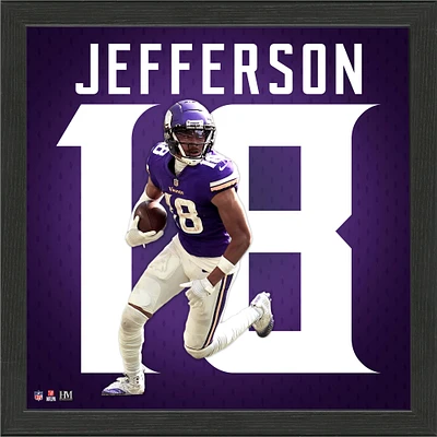 Highland Mint Justin Jefferson Minnesota Vikings 13'' x 13'' Impact Jersey Framed Photo