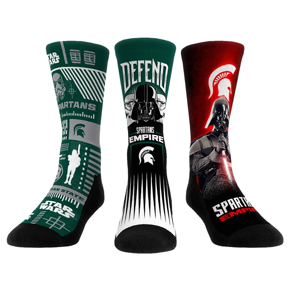 Unisex Rock Em Socks Darth Vader & Stormtrooper Michigan State Spartans Star Wars Three-Pack Crew Set