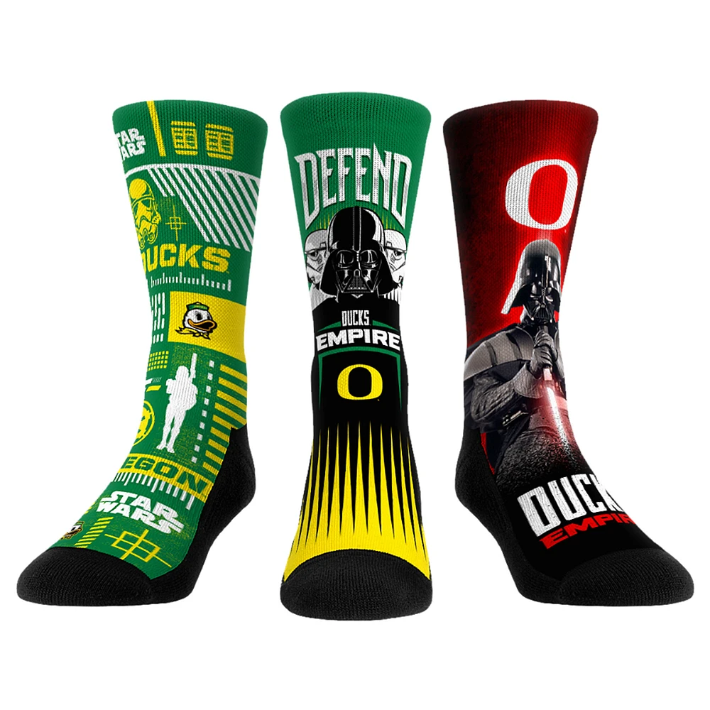 Unisex Rock Em Socks Darth Vader & Stormtrooper Oregon Ducks Star Wars Three-Pack Crew Set