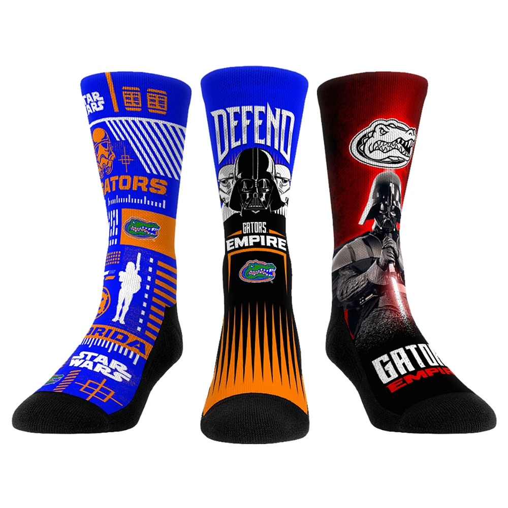 Unisex Rock Em Socks Darth Vader & Stormtrooper Florida Gators Star Wars Three-Pack Crew Set