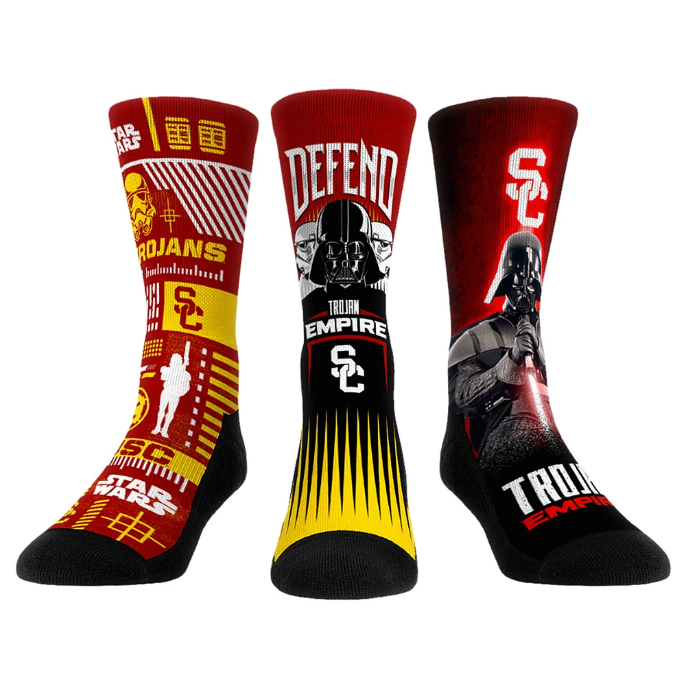Unisex Rock Em Socks Darth Vader & Stormtrooper USC Trojans Star Wars Three-Pack Crew Set