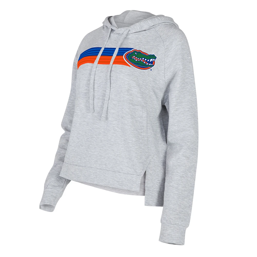 Women's Concepts Sport Gray Florida Gators Cedar Tri-Blend Raglan Pullover Hoodie