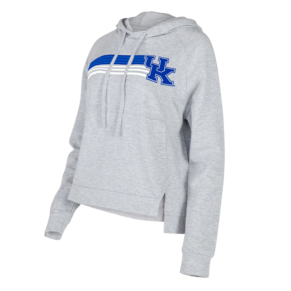 Women's Concepts Sport Gray Kentucky Wildcats Cedar Tri-Blend Raglan Pullover Hoodie