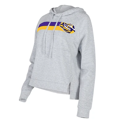 Women's Concepts Sport Gray LSU Tigers Cedar Tri-Blend Raglan Pullover Hoodie