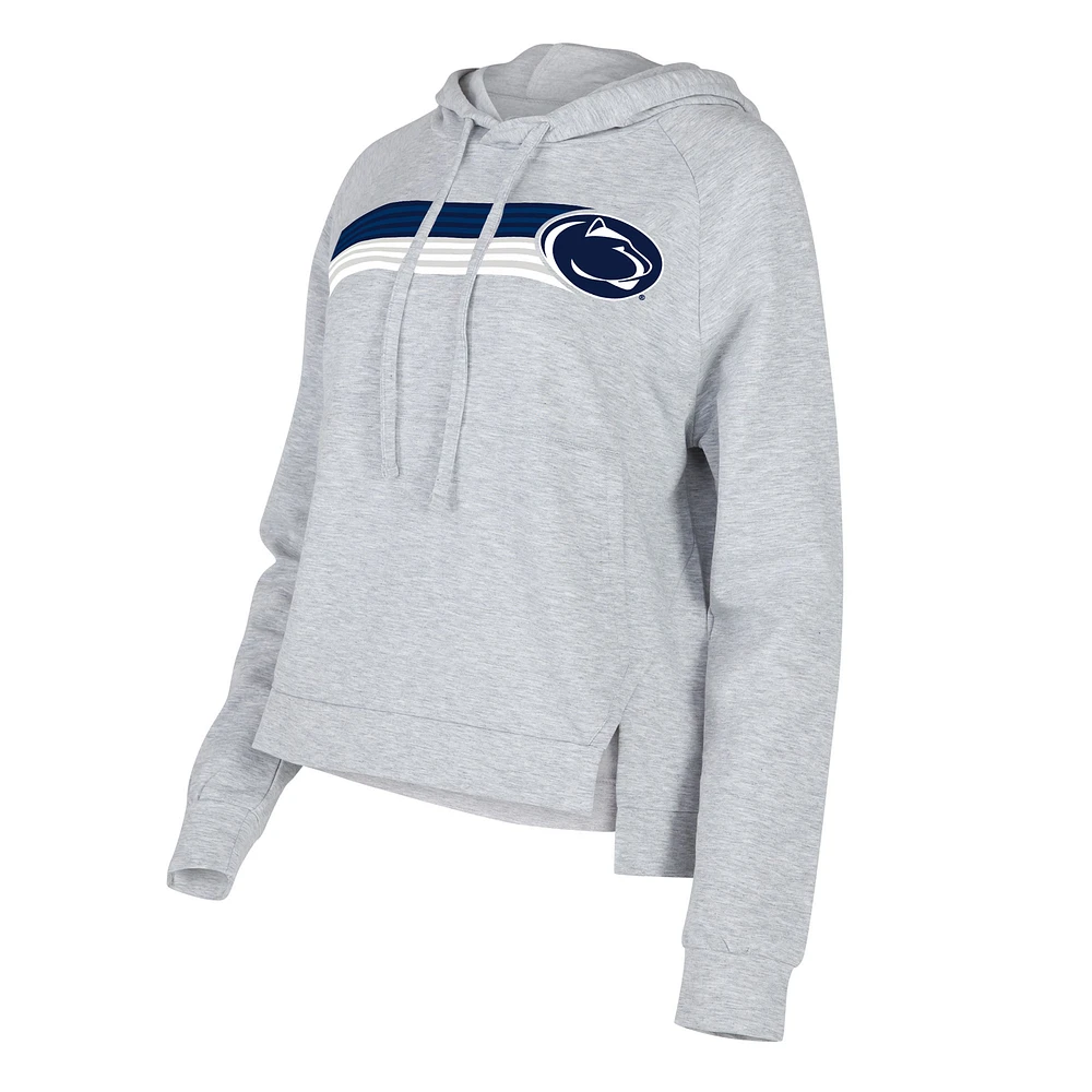 Women's Concepts Sport Gray Penn State Nittany Lions Cedar Tri-Blend Raglan Pullover Hoodie
