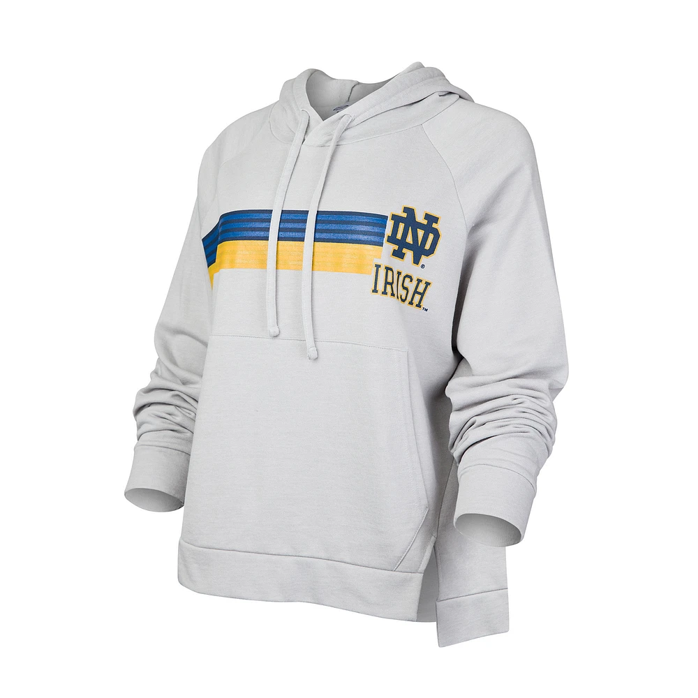 Women's Concepts Sport Gray Notre Dame Fighting Irish Cedar Tri-Blend Raglan Pullover Hoodie
