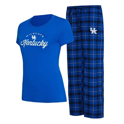 Women's Concepts Sport Royal/Black Kentucky Wildcats Arctic Top & Flannel Pants Sleep Set