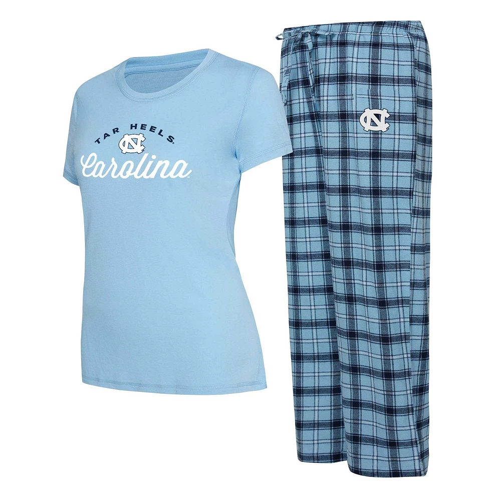 Women's Concepts Sport Carolina Blue/Navy North Carolina Tar Heels Arctic Top & Flannel Pants Sleep Set