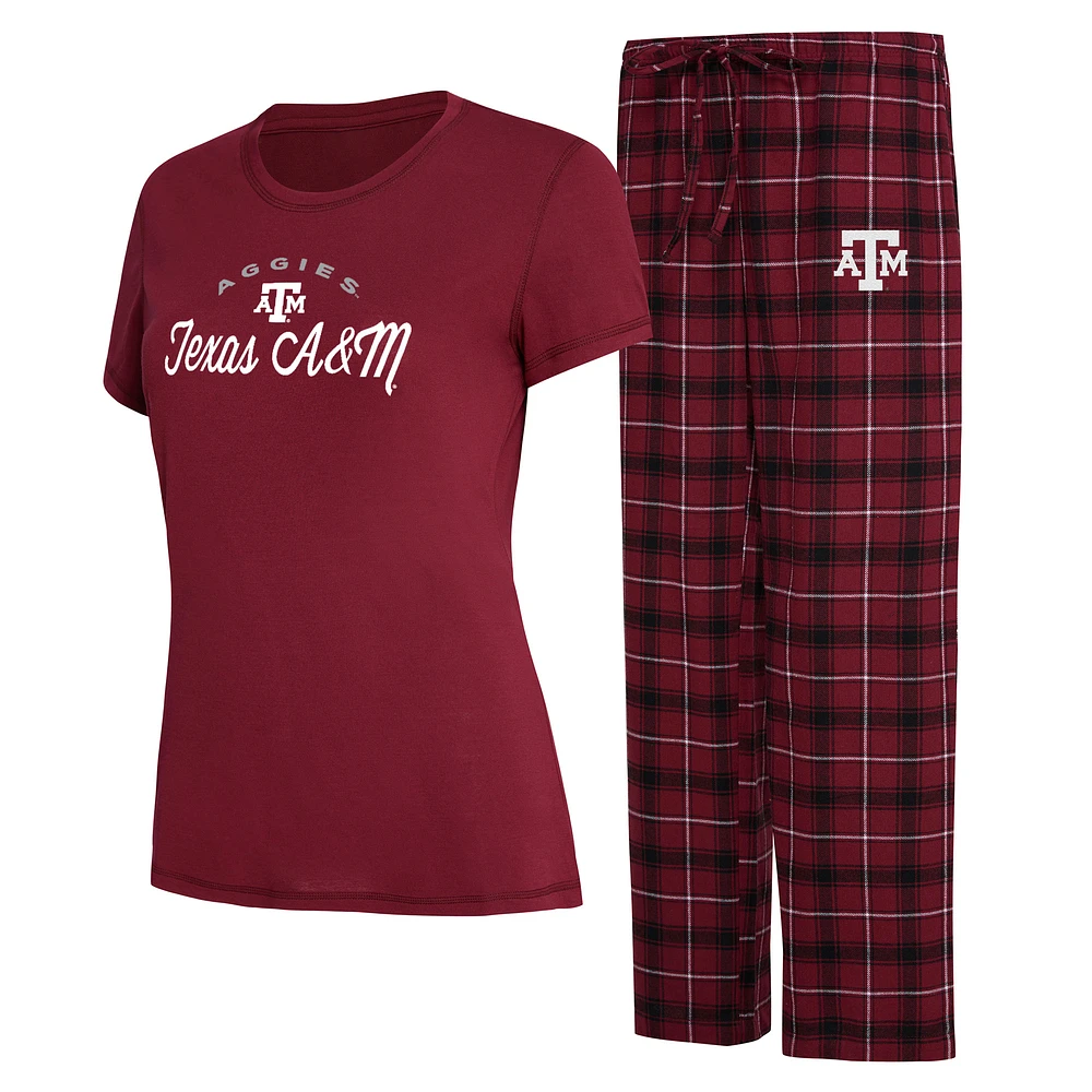 Women's Concepts Sport Maroon/Black Texas A&M Aggies Arctic Top & Flannel Pants Sleep Set