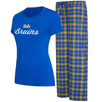 Women's Concepts Sport Royal/Gold UCLA Bruins Arctic Top & Flannel Pants Sleep Set