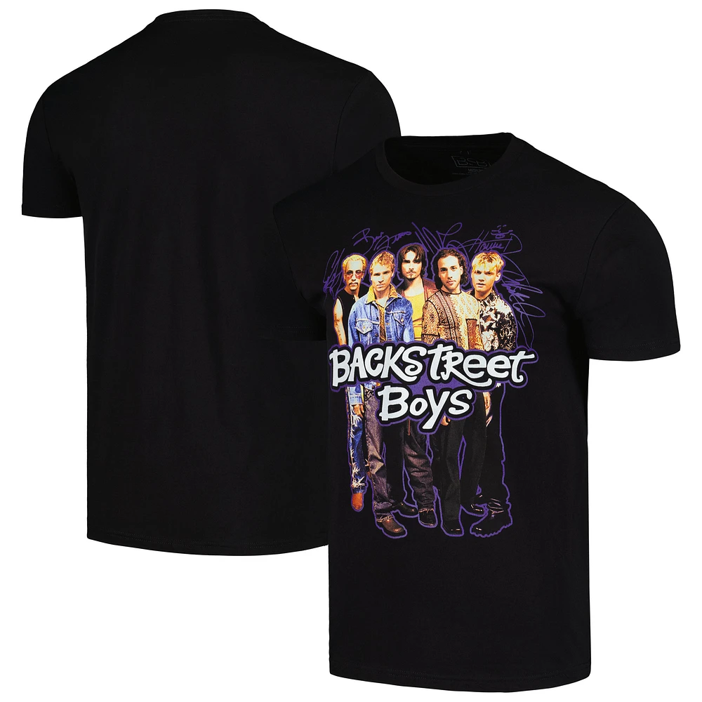 Men's Black Backstreet Boys Signatures T-Shirt