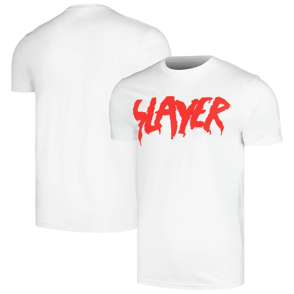 Men's White Slayer Drip Logo T-Shirt
