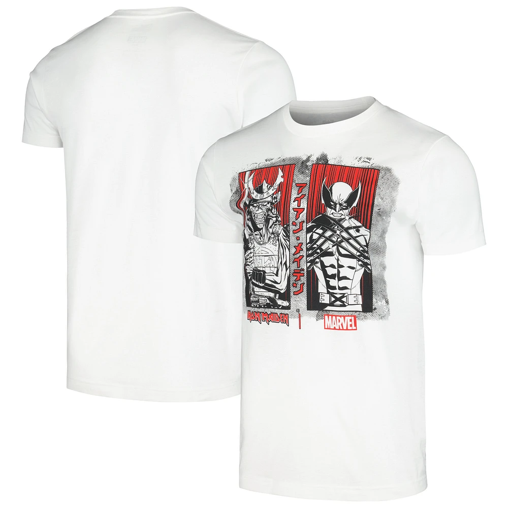 Men's White Iron Maiden Senjutsu Wolverine T-Shirt