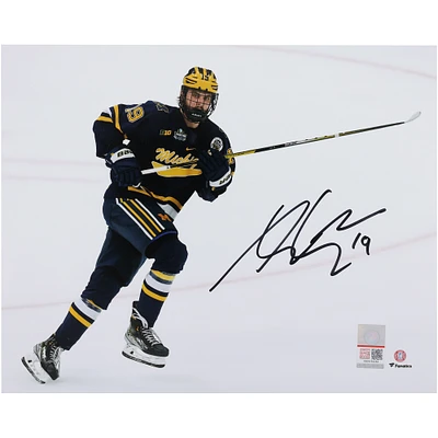 Adam Fantilli Michigan Wolverines Autographed 8" x 10" Navy Jersey Skating Photograph