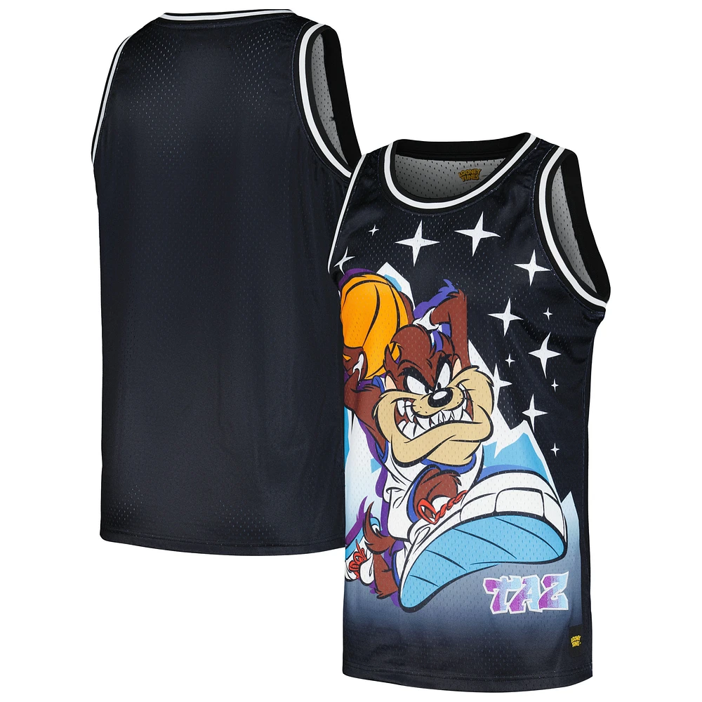 Men's Freeze Max Black Looney Tunes Taz Tearin' Up The Mountain Mesh Tank Top