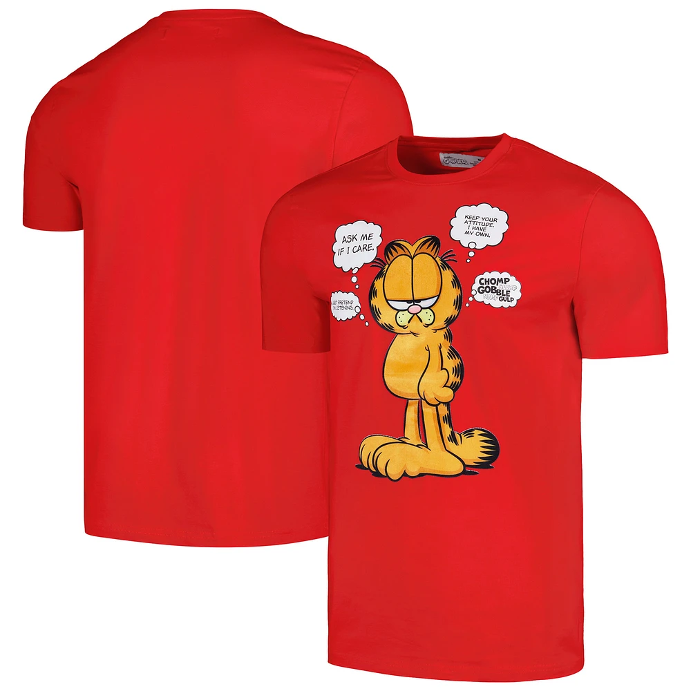 Unisex Freeze Max Red Garfield Ask Me If I Care T-Shirt