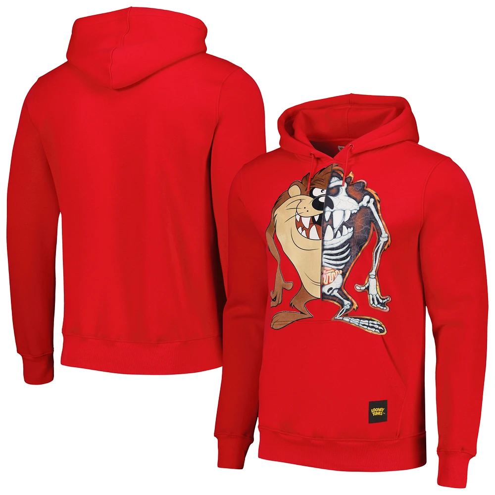 Unisex Freeze Max Red Looney Tunes Skeleton Taz Pullover Hoodie