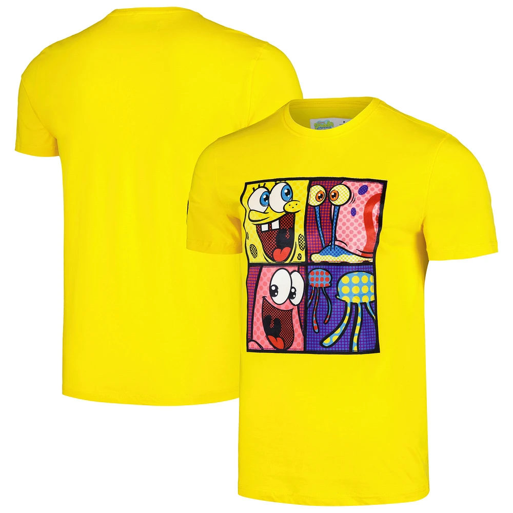 Unisex Freeze Max Yellow SpongeBob SquarePants Collage T-Shirt