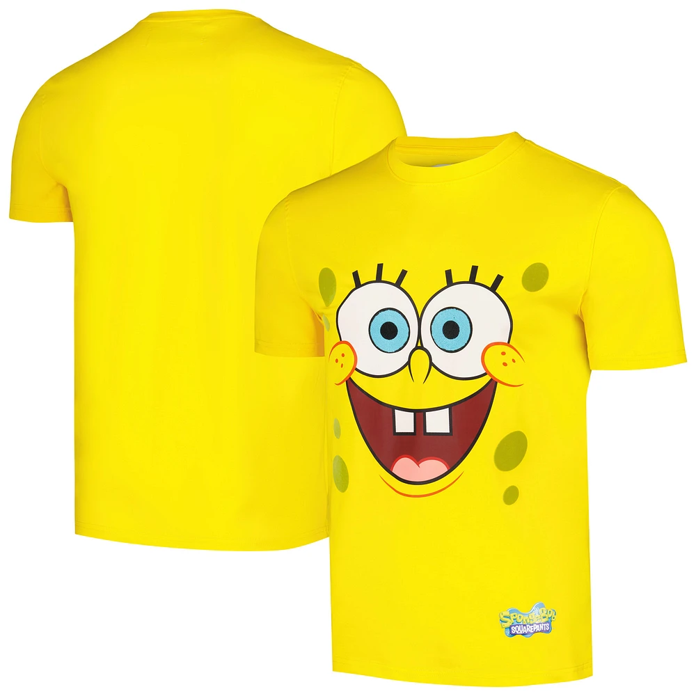 Unisex Freeze Max Yellow SpongeBob SquarePants Face Off T-Shirt