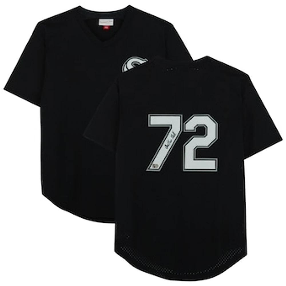 Carlton Fisk Chicago White Sox Autographed Black Mitchell & Ness Authentic Batting Practice Jersey