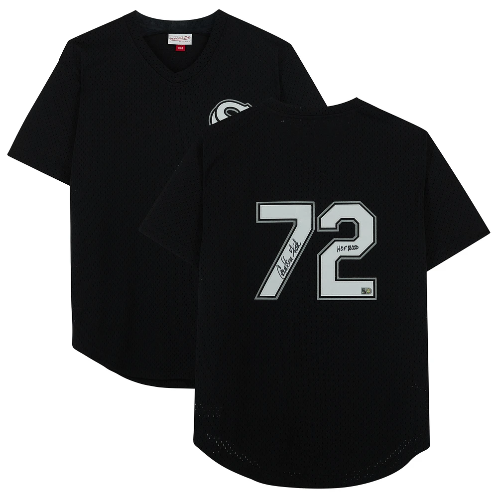 Carlton Fisk Chicago White Sox Autographed Mitchell & Ness Authentic Batting Practice Jersey with "HOF 2000" Inscription