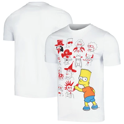 Unisex Freeze Max Bart Simpson White The Simpsons School Doodles T-Shirt