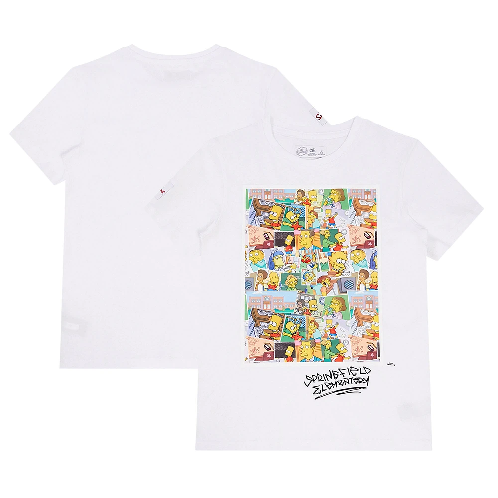 Youth Freeze Max White The Simpsons Springfield Elementary Postcards T-Shirt
