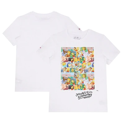 Youth Freeze Max White The Simpsons Springfield Elementary Postcards T-Shirt