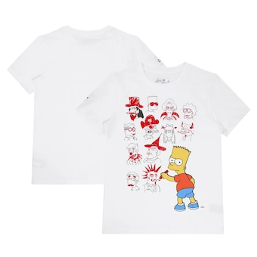 Youth Freeze Max White The Simpsons School Doodles T-Shirt
