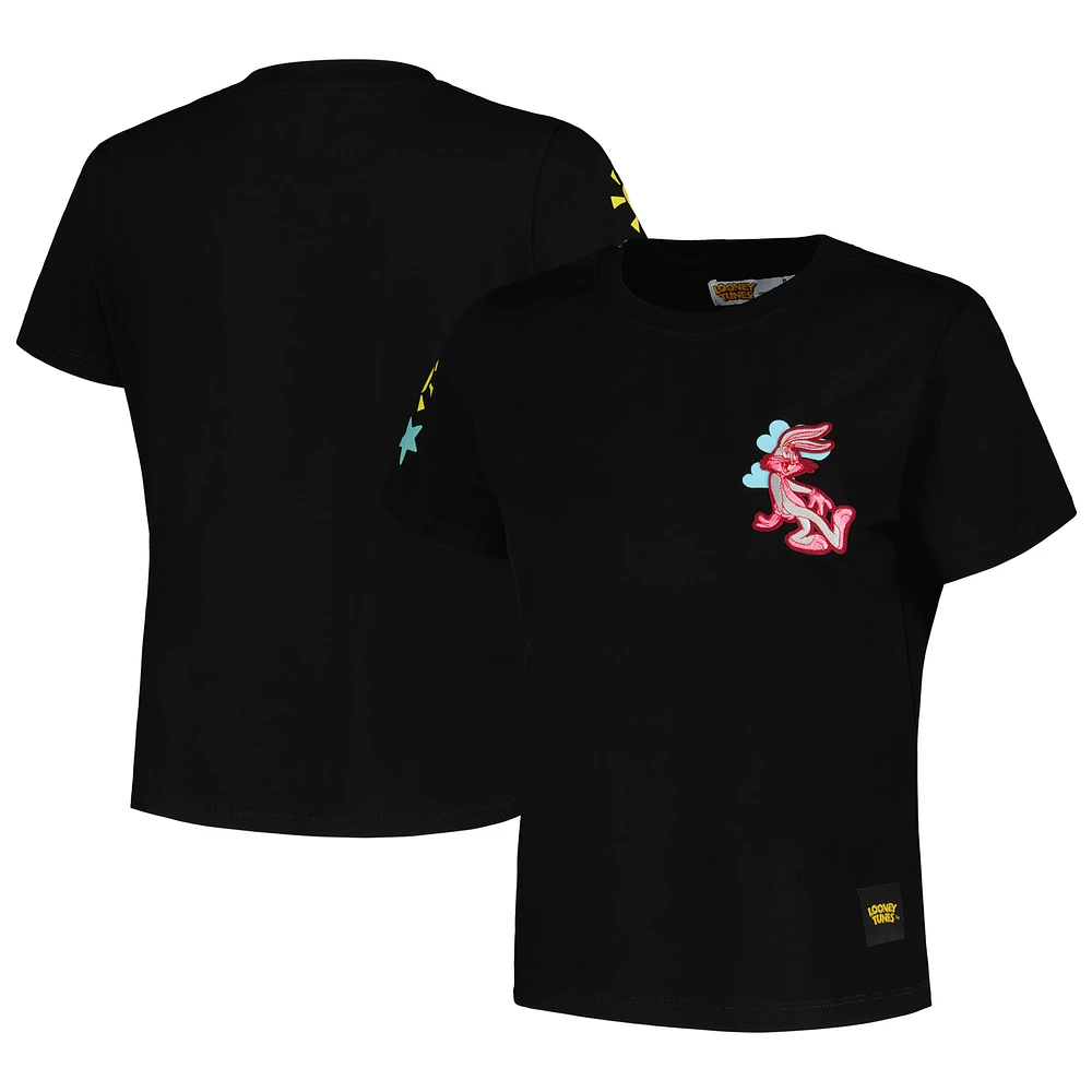 Women's Freeze Max Black Looney Tunes That's All Folks Left Chest Hit T-Shirt